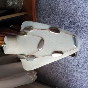 Bronze and silver long necklace